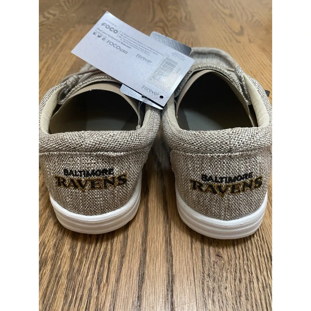 BALTIMORE RAVENS Gray NFL Boat Shoes Loafers Light Men's Size 7-8